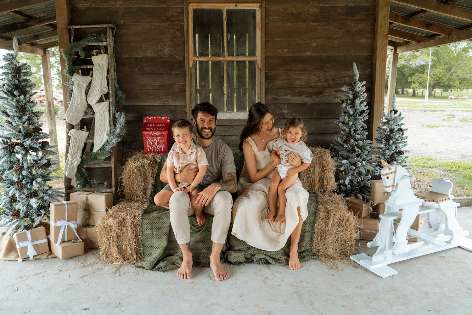Dr Jed Walters with his family in Caloundra